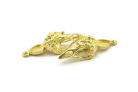 Bird Skull Charm, Raw Brass Bird Skull Necklace Pendants, Skull Charms With 1 Loop - Pad Size : 6x8mm (37x11x11mm) N2598
