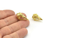 Tiny Bird Skull, Raw Brass Bird Skull Pendants, Brass Skull Charm (24x12x11mm) N2593