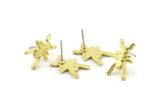 Brass Ant Earring, Raw Brass Ant Shaped Stud Earrings (16x10x1.5mm) N2611