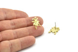 Brass Bug Earring, Raw Brass Bug Shaped Stud Earrings (16x12x1.5mm) N2608