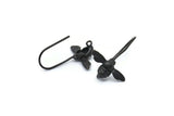 Siyah Sinek Küpe, 4 Oksitlenmiş Siyah Pirinç Sinek Küpe, Bulgular (17x9x0,70 mm) N1194