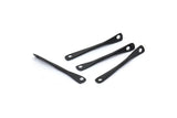 Black Brass Connector, 12 Oxidized Black Brass Connectors With 2 Holes (21x0.5mm) E557