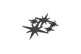 Black Star Charm, 8 Oxidized Black Brass Star Shaped Charms, Charm Pendants, Connectors (21x27x0.60mm) A4056