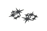 Black Star Charm, 8 Oxidized Black Brass Star Shaped Charms, Charm Pendants, Connectors (21x27x0.60mm) A4056