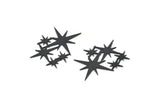 Black Star Charm, 8 Oxidized Black Brass Star Shaped Charms, Charm Pendants, Connectors (21x27x0.60mm) A4056