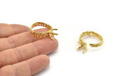 Gold Ring Settings, Gold Plated Brass Claw Rings, Adjustable Rings - Pad Size 6mm N2557