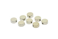 Silver Spacer Bead, 8 Silver Tone Brass Spacer Beads, Spacer Connectors, Round Beads (8x3mm) D0128