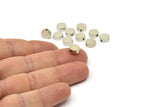 Silver Spacer Bead, 8 Silver Tone Brass Spacer Beads, Spacer Connectors, Round Beads (8x3mm) D0128