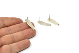 Silver Irregular Earring, 4 Antique Silver Plated Brass Irregular Shape Stud Earrings With 1 Hole, Findings (26x8x1mm) D0656 A1286