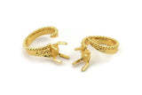Gold Ring Settings, Gold Plated Brass Claw Rings, Adjustable Rings - Pad Size 6x8mm N2577