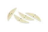 Semi Circle Charm, 4 Antique Silver Plated Brass Half Moon Charms With 2 Holes (37x8x0.70mm) M884