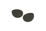 Siyah Damla Charm, 1 Delikli 6 Dokulu Oksitlenmiş Siyah Pirinç Damla Charm, Damgalama Boşlukları (12x0,70 mm) M01852