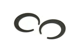 Black Moon Charm, 4 Oxidized Black Brass Crescent Moon Charms With 2 Holes, Pendants, Findings (27.5x28.5x5x1mm) D1043 H1068
