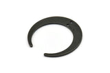Black Moon Charm, 4 Oxidized Black Brass Crescent Moon Charms With 2 Holes, Pendants, Findings (27.5x28.5x5x1mm) D1043 H1068