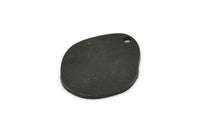Black Pear Charms, 4 Oxidized Black Brass Pear Shaped Stamping Blanks With 1 Hole, Earrings, Findings (21x18x1mm) D0747