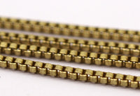 Cube Chain, Link Chain, 10m - Cube Raw Brass Chain (1.8mm) ( Z070 )