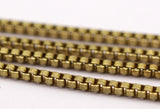 Cube Chain, Link Chain, 10m - Cube Raw Brass Chain (1.8mm) ( Z070 )
