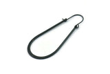 Black Earring Wires, 4 Oxidized Black Brass Earring Studs, Wire Hoops  (55x24x1.5x0.80mm) D1634 H0991