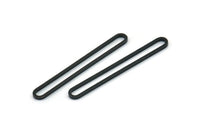 Black Oval Charm, 24 Oxidized Black Brass Oval Charms, Earring Charms (36x4.5x1mm) A6534 Q0177