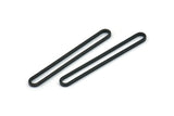 Black Oval Charm, 24 Oxidized Black Brass Oval Charms, Earring Charms (36x4.5x1mm) A6534 Q0177