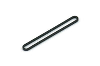 Black Oval Charm, 24 Oxidized Black Brass Oval Charms, Earring Charms (36x4.5x1mm) A6534 Q0177