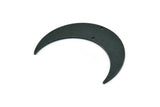 Black Moon Charm, 4 Oxidized Black Brass Crescent Moon Charms With 2 Holes (46x11x0.80mm) M832 Q0346