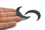 Black Moon Charm, 4 Oxidized Black Brass Crescent Moon Charms With 2 Holes (46x11x0.80mm) M832 Q0346