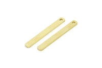 Tiny Bar Pendant, 60 Raw Brass Bars (28x3x1mm) BRC 155--A0831