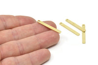 Tiny Bar Pendant, 60 Raw Brass Bars (28x3x1mm) BRC 155--A0831