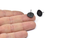 Bee Bee Earring, 4 Oxidized Black Brass Bee Stud Earrings (13x1.5mm) N1212 Q0656