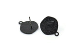 Siyah Göz Küpe, 1 Halkalı 4 Oksitlenmiş Siyah Pirinç Göz Küpe (13x15 mm) N1170