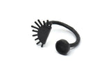 Black Ring Settings, 2 Oxidized Black Brass Moon And Planet Ring With 1 Stone Setting - Pad Size 6mm R054