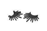 Moon and Sun, 2 Oxidized Black Brass Crescent Moon Pendants With 2 Loops (28x17x0.80mm) N0991