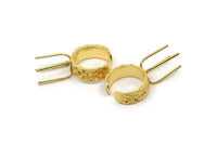 Gold Claw Ring, Gold Plated Brass 4 Claw Ring Blanks For Natural Stones V042