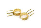 Gold Claw Ring, Gold Plated Brass 4 Claw Ring Blanks For Natural Stones V042