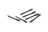 Black Brass Connector, 12 Oxidized Black Brass Connectors With 2 Holes (21x0.5mm) E557