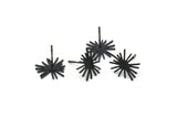 Black Sun Earring, 12 Oxidized Black Brass Sun Shaped Stud Earrings (11x12x0.60mm) A2958