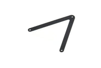 Black V Connector, 10 Oxidized Black Brass Geometric Charms (30x33x0.45mm) Y224