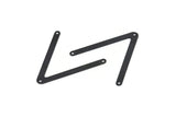 Black V Connector, 10 Oxidized Black Brass Geometric Charms (30x33x0.45mm) Y224