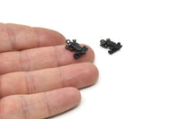 Black Frog Charm, 4 Oxidized Black Brass Frog Charm Earrings With 1 Loop, Pendants, Findings (11x16mm) N0907