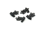 Black Frog Charm, 4 Oxidized Black Brass Frog Charm Earrings With 1 Loop, Pendants, Findings (11x16mm) N0907