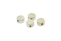 Round Spacer Bead, 6 Silver Tone Brass Circle Industrial Spacer Bead, Findings (8x3.6mm) D0210 Q0636