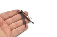 Black Fringed Earring, Oxidized Black Brass Fringed Trim Earring With 1 Loop, Pendants, Findings (55x12mm) E299 H1677