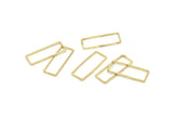 Gold Rectangle Ring, 10 Gold Plated Brass Open Rectangle Connectors (9x24x1mm) D0193