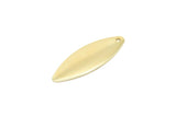 Gold Marquise Charm, 8 Gold Plated Brass Marquise Charms Findings (27mm) Brs 27 A0129
