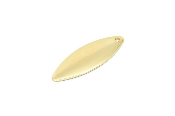 Gold Marquise Charm, 8 Gold Plated Brass Marquise Charms Findings (27mm) Brs 27 A0129