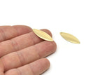 Gold Marquise Charm, 8 Gold Plated Brass Marquise Charms Findings (27mm) Brs 27 A0129