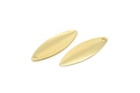 Gold Marquise Charm, 8 Gold Plated Brass Marquise Charms Findings (27mm) Brs 27 A0129