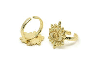 Gold Eye Ring, Gold Plated Brass Eye Rings, Adjustable Rings, Evil Eye Rings - N2530