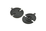 Black Moon Charm, 2 Oxidized Black Brass Half Moon Charms With 1 Loop, Pendants, Earrings (32x25x0.80mm) N0724